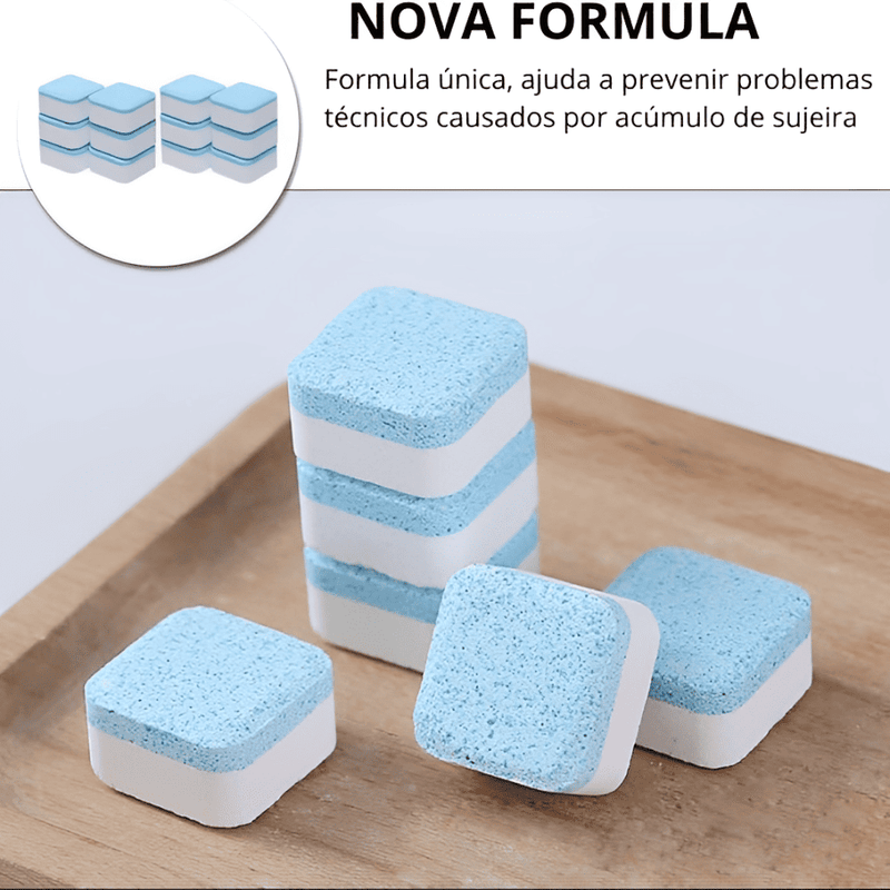 FreshWash™ embalagem e pastilhas