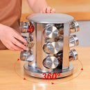 SpiceTurn Pro™ – Porta Temperos Giratório em Inox com 12 Potes