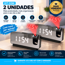 TimeLux™ – Relógio Projetor de Hora LED Espelhado | Alarme · USB · Hora no Teto · Cabeceira
