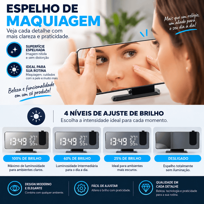 TimeLux brilho ajustável luz ambiente noturno