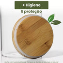 BambooStore™ – Kit 11 Potes Herméticos de Vidro com Tampa de Bambu | Menos de R$ 28 Cada