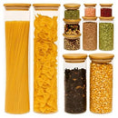 BambooStore™ – Kit 11 Potes Herméticos de Vidro com Tampa de Bambu | Menos de R$ 28 Cada