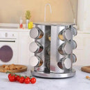 SpiceTurn Pro™ – Porta Temperos Giratório em Inox com 12 Potes